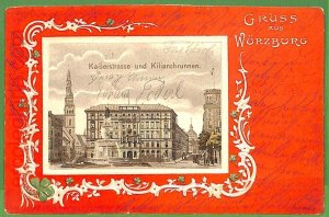 ah1394 - GERMANY - VINTAGE POSTCARD Postcards - Greetings from Wurzburg - 1900-