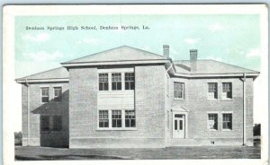 DENHAM SPRINGS, Louisiana LA   HIGH SCHOOL  Livingston Parish c1920s   Postcard