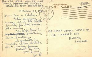 Hanover NH~Handcolored~Soldier's Mail~Senior Fence~Baker Library Steeple~1942 