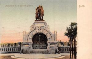 PUEBLA MEXICO MONUMENTO en el PANTEON FRANCES~LATAPI y BERT #191 POSTCARD 1900s