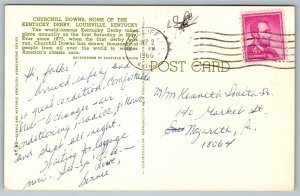 Postcard Louisville KY c1966 Greetings From Churchill Downs Kentucky Derby