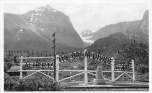 RPPC Alberta-British Columbia Border Canada The Great Divide Postcard ca 1930s