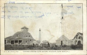 Cape May New Jersey NJ Life Saving Station & Llighthouse c1905 Postcard 