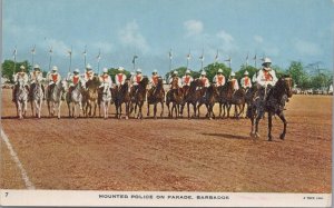 Postcard Mounted Police on Parade Barbados