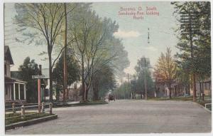 1908 BUCYRUS Ohio Postcard Sandusky Ave HOMES Car Crawford County