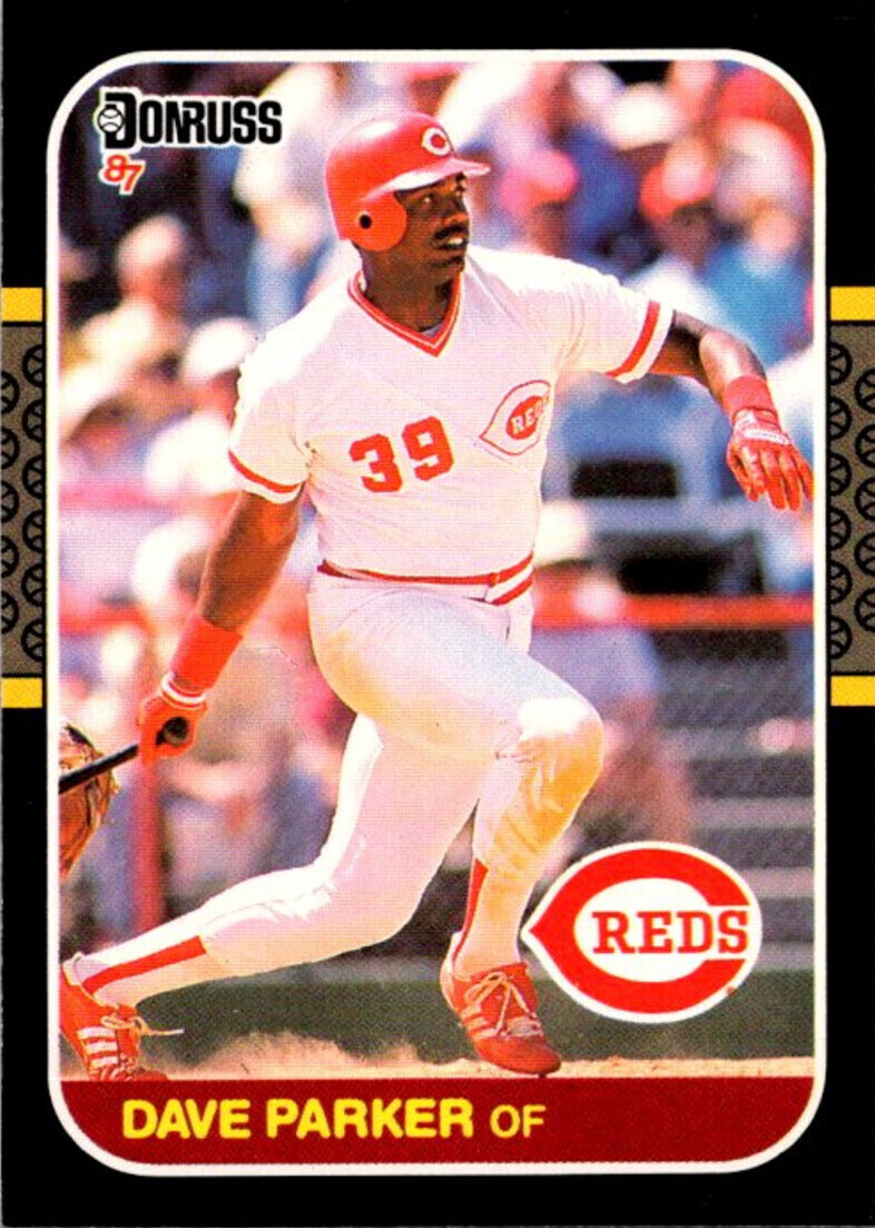 1987 DONRUSS Baseball Card Dave Parker OF Cincinnati Reds sun0541