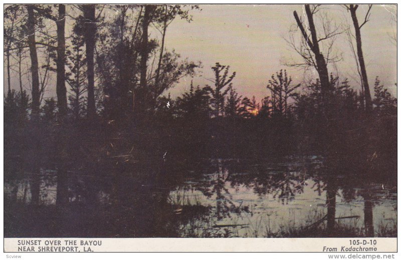 Sunset over the Bayou near Shreveport, Louisiana,  PU-1960