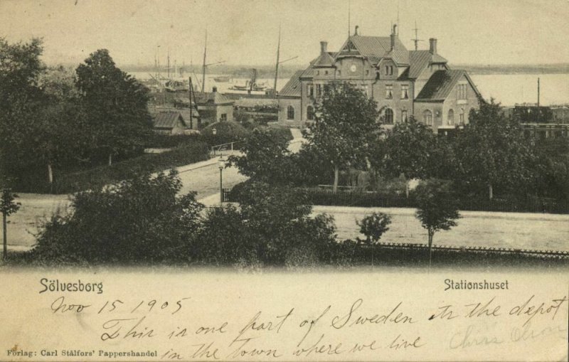 sweden, SÖLVESBORG, Stationshuset, Railway Station (1905) Postcard