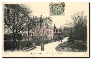 Old Postcard Romorantin The Square and the Theater