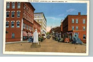 BRATTLEBORO VT Street Scene Old Postcard