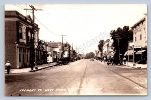 J90/ Kiel Wisconsin RPPC Postcard c1930 6th Street Stores Autos 97