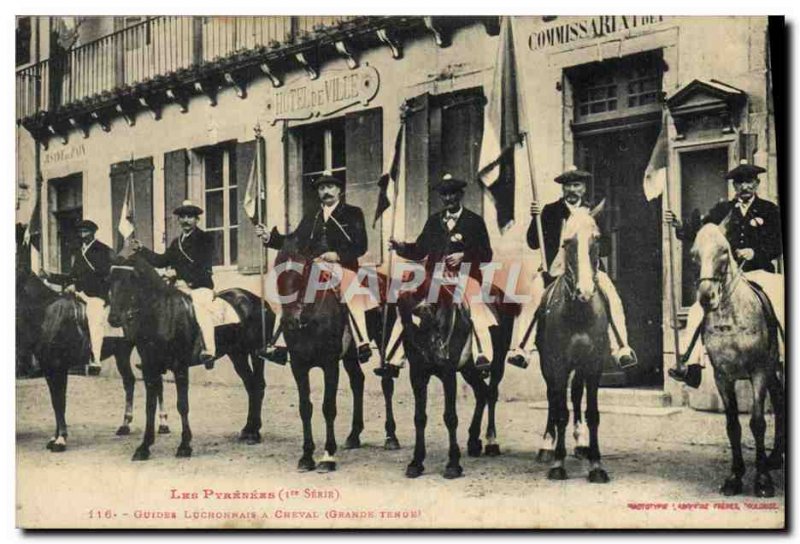 Old Postcard Mountaineering Guides Pyrenees luchonais horse Raiments Folklore