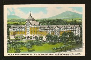 USA Postmark 1949 Roanoke VA Hotel Roanoke Virginia Linen Postcard