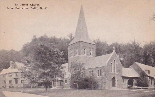 Saint James Church Lake Delware Delhi New York Albertype