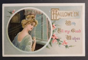 1912 Waterbury CT to Tannersville NY USA Halloween Postcard Cover Good Wishes