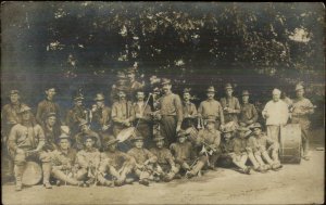 Soldiers Military Music Band Instruments c1905 Pre-WWI Real Photo Postcard