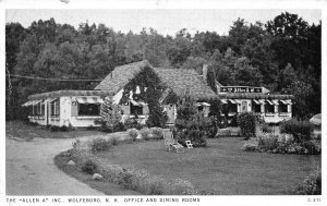 Wolfeboro NH The Allen A Inc. Office & Dining Rooms, Postcard
