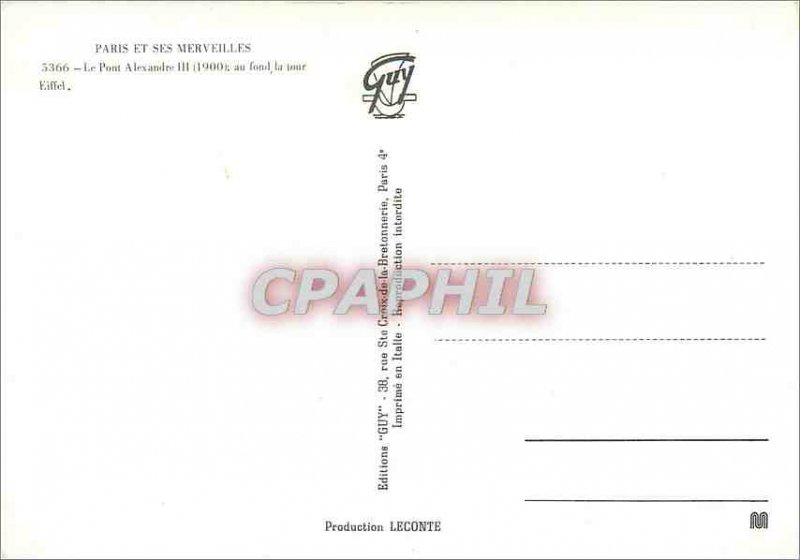 Modern Postcard Paris Pont Alexandre III Eiffel Tower