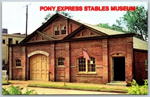 Vtg St Joseph Missouri MO Pony Express Stables Museum View Postcard