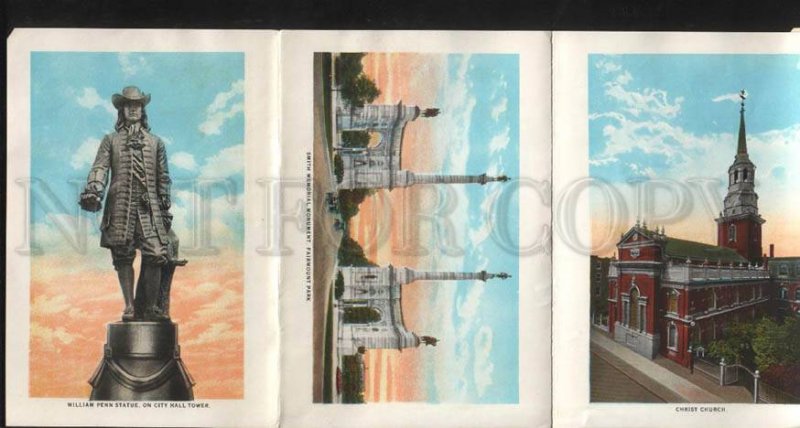 060374 USA Historical Philadelphia old set of 9
