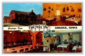 Vintage 1960's Advertising Postcard Greetings From Ox Yoke Inn Amana Iowa