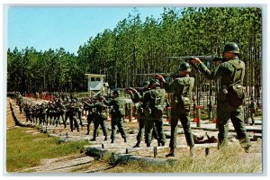c1960's Trainees Fire M-14 On Trainfire Range No. 4 Fort Polk Louisiana Postcard