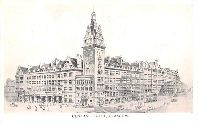 Central Hotel Glasgow Scotland, UK Writing on back 