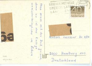 Holland, Netherlands, Texel, Map, 1977 used Postcard