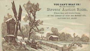 18780s Stevens Auction Room You Can't Beat Us Salisbury Mass P29 