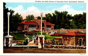 Missouri Springfield Fassnight Park Pavilion and Bath House Curteich