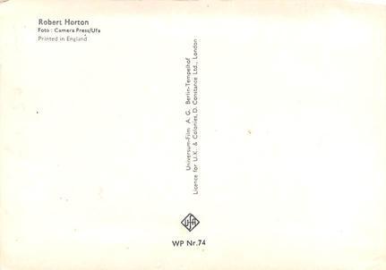 Robert Horton Movie Poster Postcard