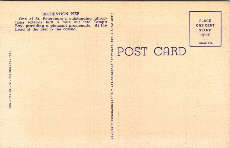 S-61- Recreation Pier St. Petersburg FL Postcard PC44