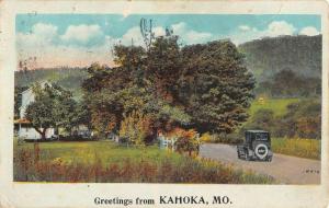 Kahoka Missouri Autumn Road Greeting Antique Postcard K57339