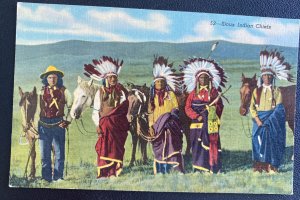 Mint USA Picture Postcard Native American Sioux Indian Chiefs