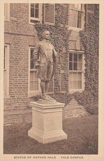 Connecticut New Haven Statue Of Nathan Hale Yale University Albertype