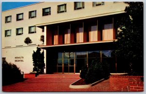 Vtg Oakland California CA Peralta Hospital Entrance Chrome View Postcard