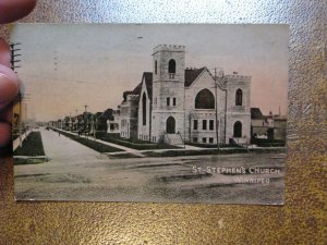 US Postcard Used Winnipeg Canada St Stephens Church 1905 Postmark