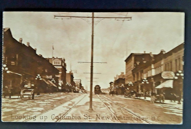 Mint Vintage British Columbia New Westminster Columbia Street Scene RPPC