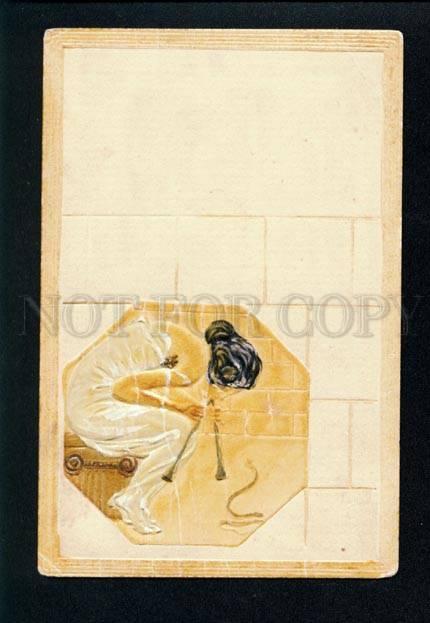 3075287 SNAKE Charmer RAPHAEL KIRCHNER enamel paint ART NOUVEAU