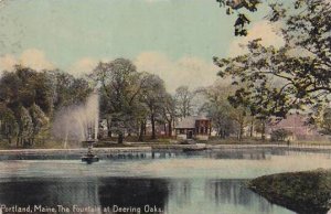 Maine Portland The Fountain At Deering Oaks 1910