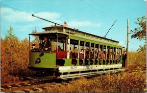 VINTAGE POSTCARD SEASHORE TROLLEY MUSEUM KENNEBUNKPORT MAINE #303 15-BENCH OPEN