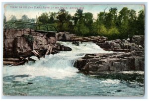 c1910 Scene on the Eau Claire River at the Dells Antigo Wisconsin WI Postcard