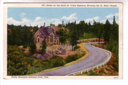 St Vrain Highway, Rocky Mountain Park, St Malo Chapel, Colorado, Used 1944