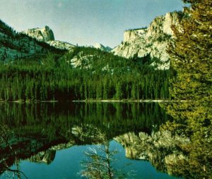 Sawtooth Mountains Petit Lake Idaho ID Sierra Club Chrome Postcard UNP