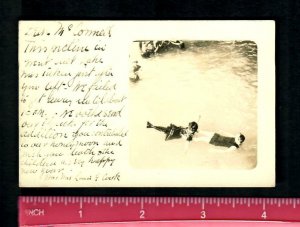RPPC #86 Little Stories Swimmers Great Salt Lake Minn. 1909 used