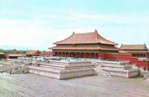 Vintage Postcard Tai He Dian Hall Of Supreme Harmony In Distance Beijing China