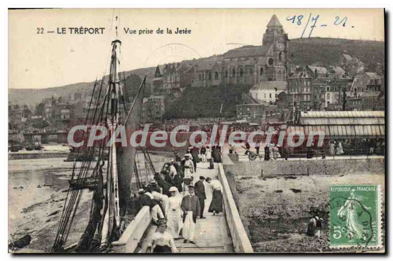Postcard Old Treport Vue Prize De La Jetee