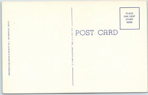 1931 Mojave Desert Winter Scene, Linen Western Publishing Los Angeles Teich A218