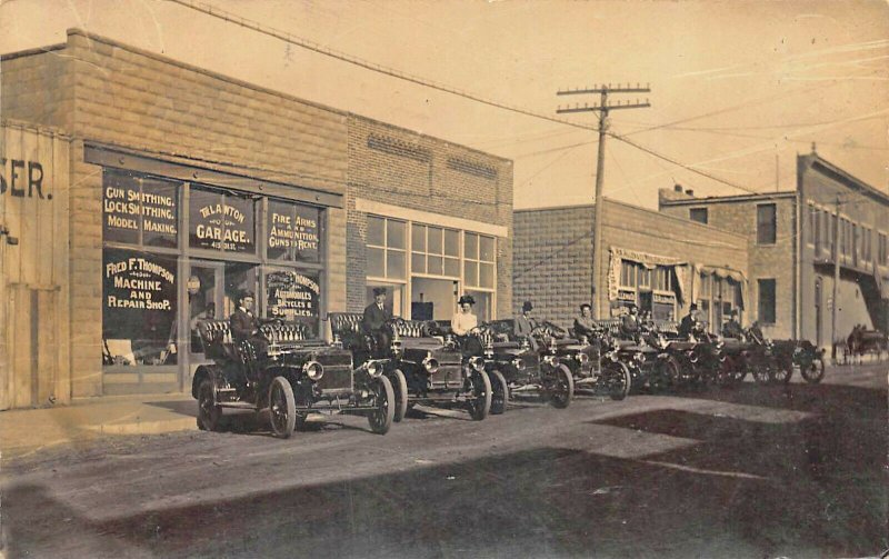 Lawton OK Lawton Auto Garage Dealership Guns Bicycles etc. Real Photo Postcard