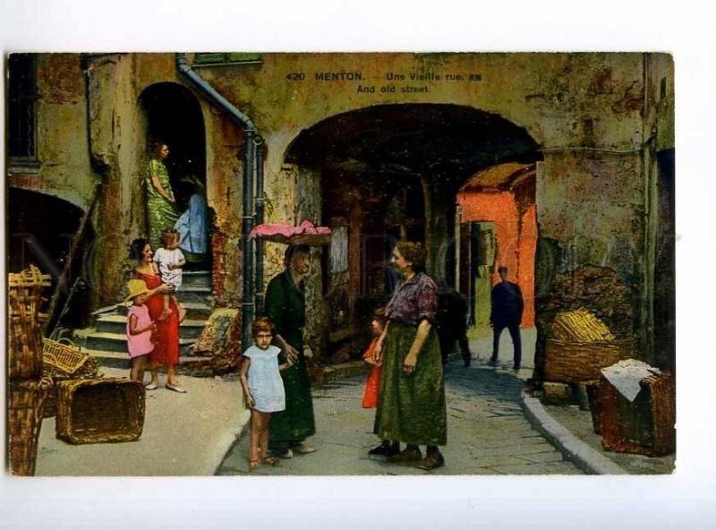 235712 FRANCE MENTON Old street native types Vintage postcard